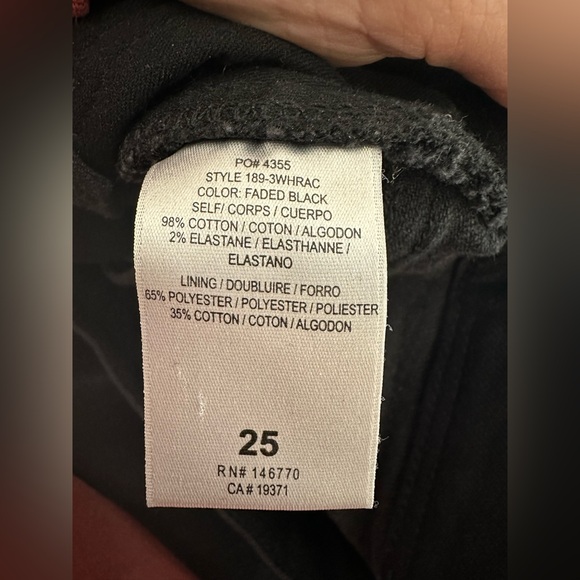 Re/Done Jeans Adult 25 Black Skinny High Rise Ankle Crop Womens - Picture 6 of 6